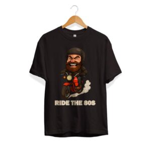 T-shirt Ride the 80s zwart