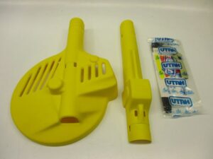 Voorvork kappen geel Honda MTX80R2, MTX125R, MTX200R NOS (UTAH)